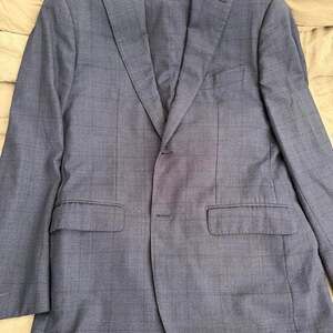 SuitSupply Lazio Blue Checkered Ariston Super 130s Wool Suit 42L